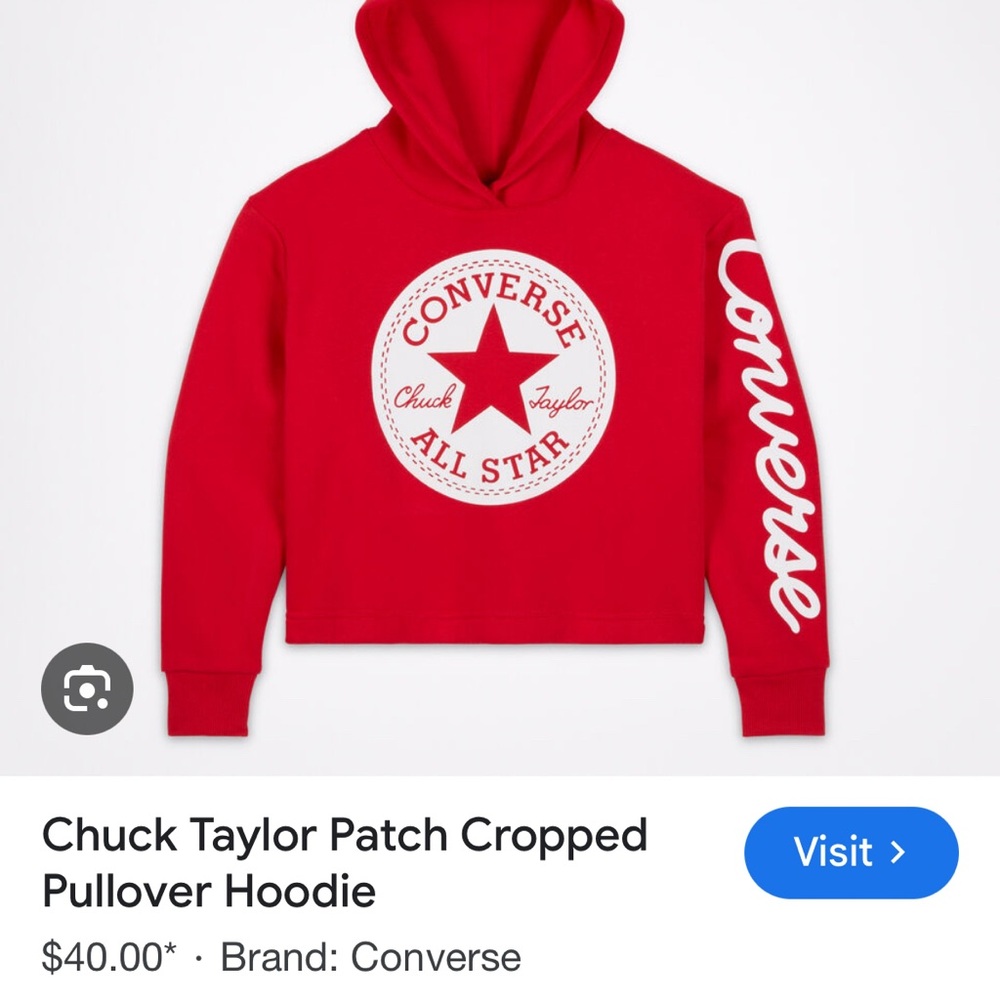 Converse hoodie, size, medium, and girls maybe worn once